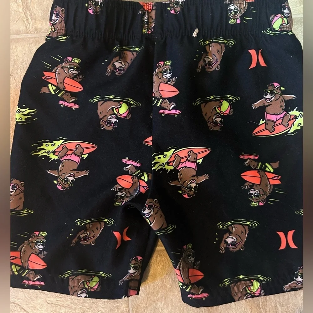 Hurley Boys Swim Trunks 3T Graphic Bathing Suit Toddler Shorts Boys Beachwear